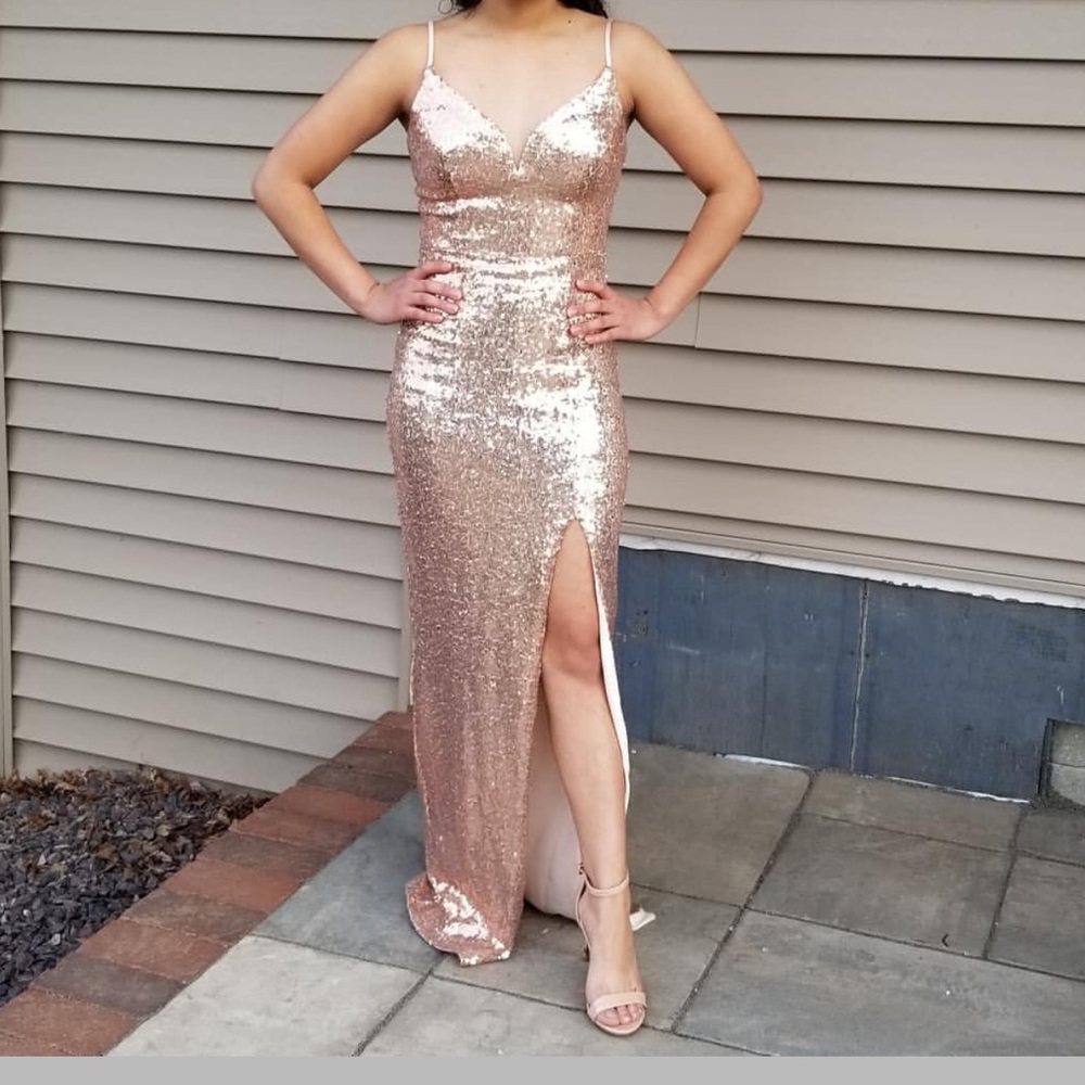 Rose gold sparkly dress